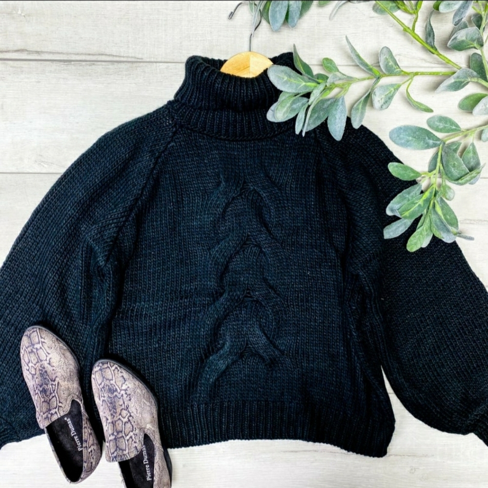 Cable Knit Turtleneck Sweater XL